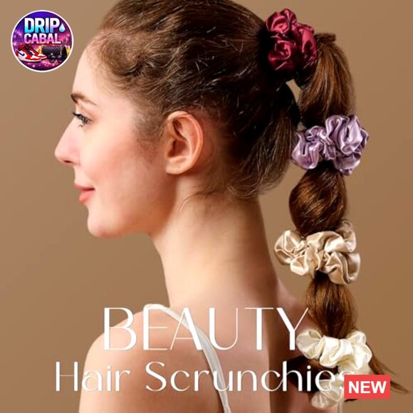 Silk Hair Scrunchies 3 Pack Gentle Elastic Ponytail Holders Elegant Minimal Chic main image 5